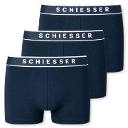 Schiesser 3P Organic Cotton Boxer Briefs 3XL-4XL Mørkblå bomull 3XL He...