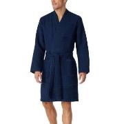 Schiesser Waffle Bathrobe Mørkblå bomull Medium Herre
