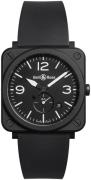 Bell & Ross BR-S-CERAMIC-MATTE Br S Quartz Sort/Gummi