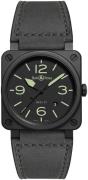 Bell & Ross Herreklokke BR-03-92-NIGHTLUM Br 03-92 Sort/Lær