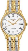 Longines Herreklokke L4.961.2.11.7 Lyre Hvit/Gulltonet stål Ø40 mm