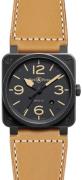 Bell & Ross Herreklokke BR0392-HERITAGE BR 03-92 Sort/Lær Ø42 mm