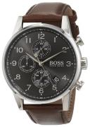 Hugo Boss Herreklokke 1513494 Chronograph Grå/Lær Ø44 mm