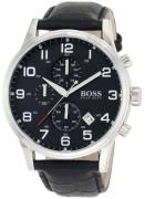 Hugo Boss Herreklokke 1512448 Aeroliner Sort/Lær Ø44 mm