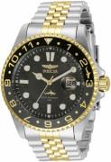 Invicta Herreklokke 35131 Pro Diver Sort/Gulltonet stål Ø43 mm