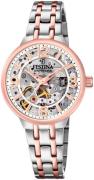 Festina Dameklokke F20615-1 Skjelettkuttet/Rose-gulltonet stål