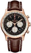 Breitling Herreklokke RB0121211B1P1 Navitimer 01 Sort/Lær Ø43 mm