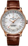 Breitling Dameklokke R17395211A1P1 Navitimer Automatic 35 Hvit/Lær