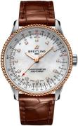 Breitling Dameklokke U17395211A1P1 Navitimer Automatic 35 Hvit/Lær