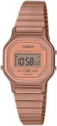 Casio Dameklokke LA-11WR-5AEF Retro LCD/Rose-gulltonet stål