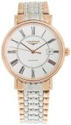 Longines Herreklokke L4.922.1.11.7 Presence Hvit/Rose-gulltonet stål