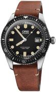 Oris Herreklokke 01 733 7720 4054-07 5 21 45 Diving Sort/Lær Ø42 mm