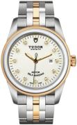 Tudor Dameklokke M53003-0066 Glamour Date Hvit/Gulltonet stål Ø31 mm