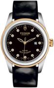 Tudor Dameklokke M53003-0020 Glamour Date Sort/Lær Ø31 mm