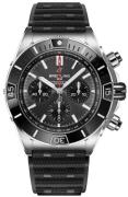 Breitling Herreklokke AB0136251B2S1 Super Chronomat B01 44 Sort/Gummi