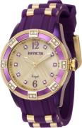 Invicta Dameklokke 43555 Angel Champagnefarget/Gummi Ø38 mm