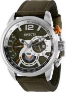 Invicta Herreklokke 39654 Aviator Grønn/Tekstil Ø46 mm