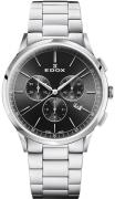 Edox Herreklokke 10236-3M-NIN Les Vauberts Sort/Stål Ø42 mm