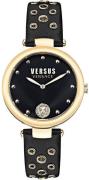 Versus by Versace Dameklokke VSP1G0221 Los Feliz Sort/Lær Ø34 mm