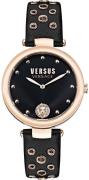 Versus by Versace Dameklokke VSP1G0321 Los Feliz Sort/Lær Ø34 mm