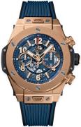 Hublot Herreklokke 411.OX.5189.RX Big Bang 45Mm Blå/Gummi Ø45 mm