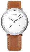 Bering Herreklokke 11139-504 Classic Hvit/Lær Ø39 mm