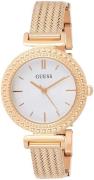 Guess Dameklokke W1152L3 Analog Hvit/Rose-gulltonet stål Ø32 mm