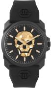 Philipp Plein Herreklokke PWLAA0322 The Skull Sort/Gummi Ø40 mm