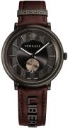 Versace Herreklokke VBQ040017 V Circle Sort/Lær Ø43 mm