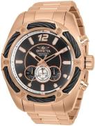 Invicta Bolt Herreklokke 31476 Sort/Rose-gulltonet stål Ø52 mm