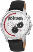 Just Cavalli 99999 Herreklokke JC1G063L0215 Sølvfarget/Lær Ø44 mm