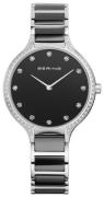 Bering Ceramic Dameklokke 30434-742 Sort/Stål Ø34 mm