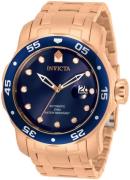 Invicta Pro Diver Herreklokke 33343 Blå/Rose-gulltonet stål Ø48 mm