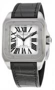 Cartier Santos Santos 100 W20106X8 Sølvfarget/Lær 32x32 mm