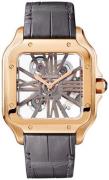 Cartier Santos De Cartier Herreklokke WHSA0010 Skjelettkuttet/Lær