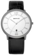 Bering Slim Herreklokke 11139-000 Hvit/Lær Ø39 mm