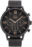 Cerruti 1881 Herreklokke CRA23406 Sort/Stål Ø43 mm