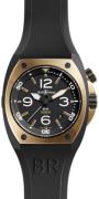 Bell & Ross BR 02-92 Herreklokke BR02-PINKGOLD-CA Sort/Gummi Ø44