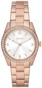 DKNY Nolita Dameklokke NY2902 Hvit/Rose-gulltonet stål Ø34 mm