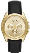 Armani Exchange Herreklokke AX2861 Giacomo Gullfarget/Lær Ø43 mm