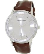 Emporio Armani Herreklokke AR2463 Dress Sølvfarget/Lær Ø43 mm