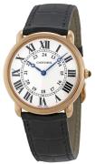 Cartier Herreklokke W6800251 Ronde LC Sølvfarget/Lær Ø36 mm