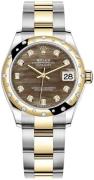 Rolex Dameklokke 278343RBR-0023 Datejust 31 Sort/18 karat gult gull