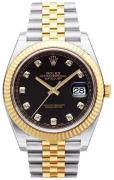 Rolex Herreklokke 126333-0006 Datejust 41 Sort/18 karat gult gull