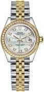 Rolex Dameklokke 279383RBR-0020 Lady-Datejust 28 Hvit/18 karat gult