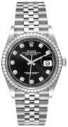 Rolex Dameklokke 126284RBR-0019 Datejust 36 Sort/Stål Ø36 mm