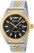 Invicta Herreklokke 38417 Aviator Sort/Gulltonet stål Ø43 mm