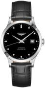 Longines Herreklokke L2.820.4.57.2 Record Sort/Lær Ø38.5 mm