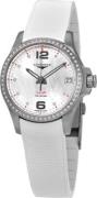 Longines Dameklokke L3.316.0.87.9 Conquest V.H.P Hvit/Gummi Ø36 mm