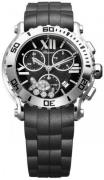 Chopard Dameklokke 288499-3016 Happy Sport Chronographe Sort/Gummi